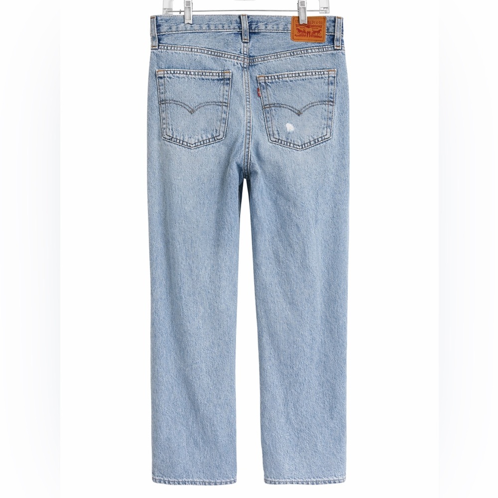 Levi’s 94 Baggy Jeans Size 28 Light Wash Distressed 90s Straight Leg - Picture 2 of 5